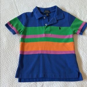 Polo by Ralph Lauren Blue and Green Striped Polo Shirt